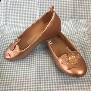 Girls Gold Unicorn flats NWOT
